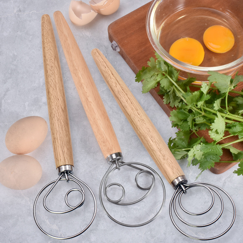 Danish Pancake Pan - Pengaduk adonan Denmark, pengaduk tangan baja
